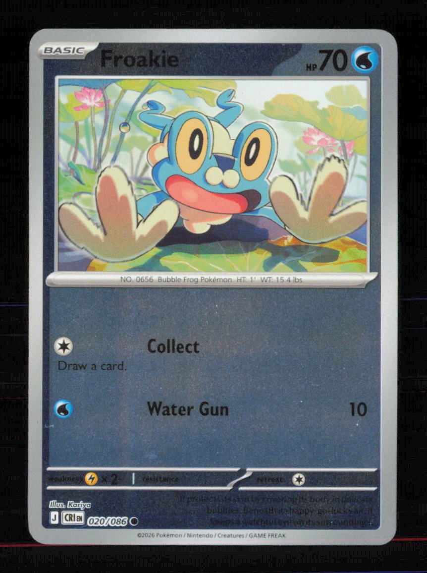 Froakie 020/086 Common Chaos Rising Pokemon Reverse Holo Near Mint