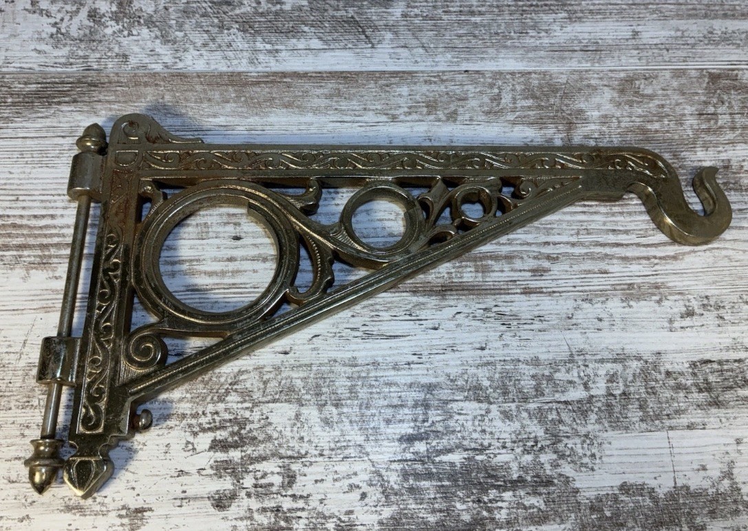 Vintage 1890’s Solid Brass Apothacary Hook Holder No Globe No Bracket Hook Only