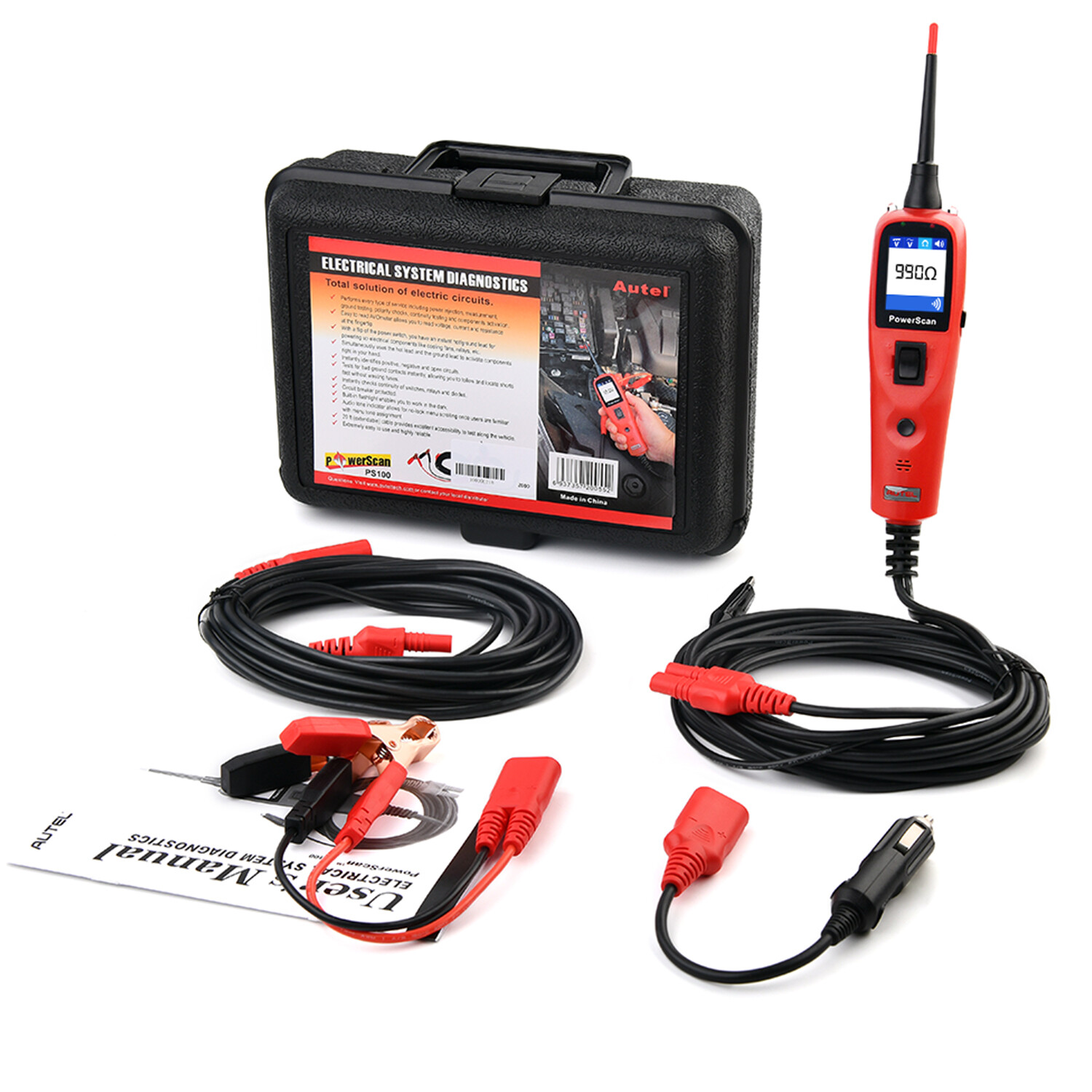 Autel PowerScan PS100 Automotive Circuit Tester 2.0, 12-24V Power Circuit Probe
