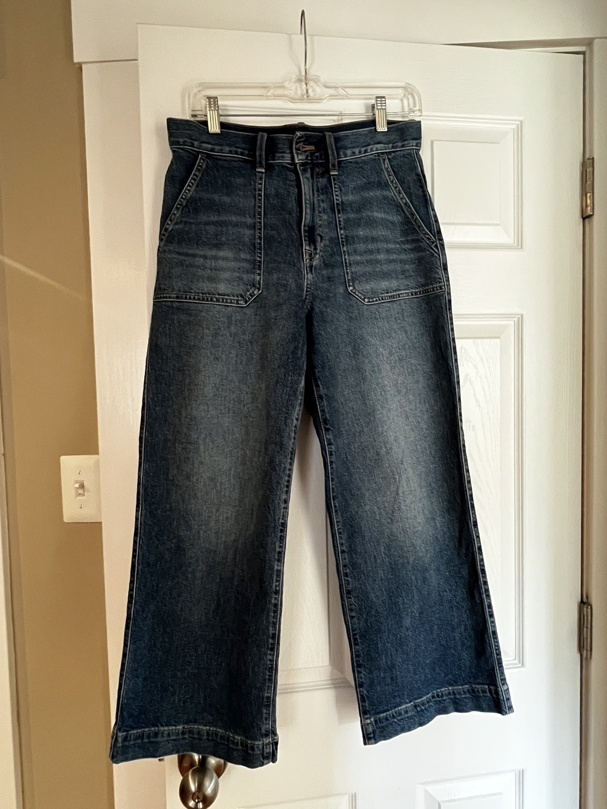 J. Crew Factory Wide Leg Crop Jeans Blue Denim Utility Size 27 Women’s 