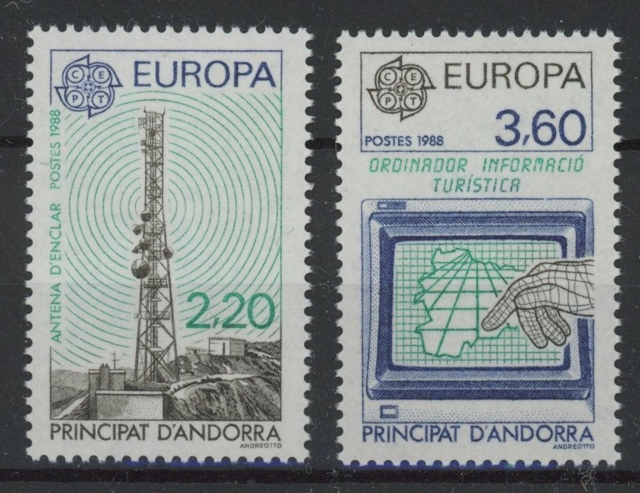 French Andorra 1988 : EUROPA / Communication - Good Set Very Fine MNH Stamps