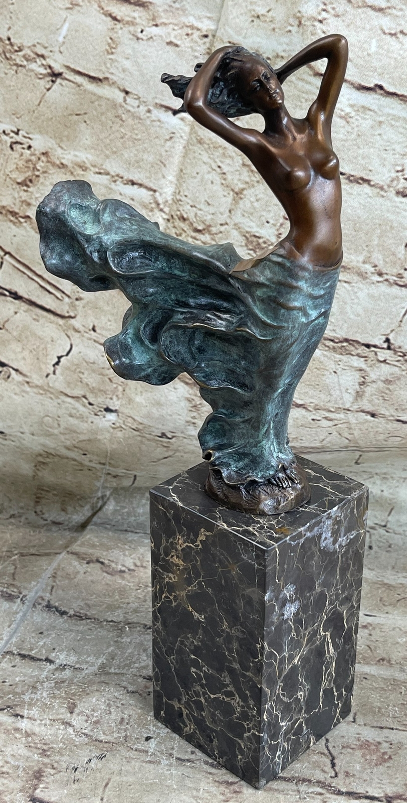 Bronze Statue Sensual Mermaid Sea Goddess Woman Figure Sculpture by Erte Art
