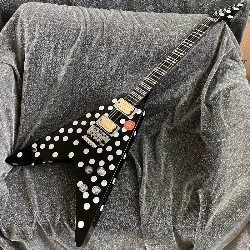 V Randy Rhoads Polka electric guitar White Dot Rounded fret Edge stainless Fret V Randy Rhoads Polka electric guitar White Dot Rounded fret Edge stainless Fret