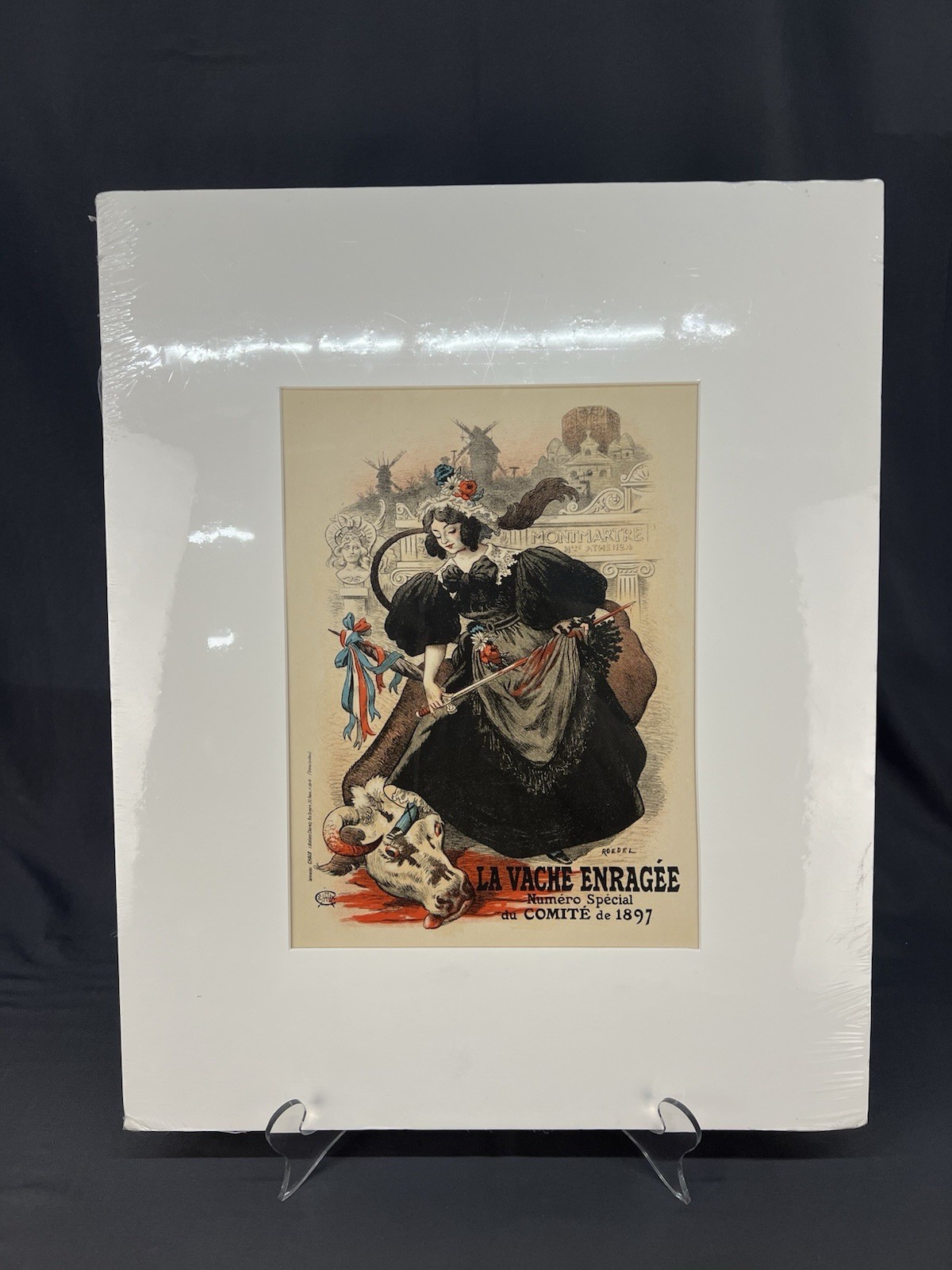 1899 LA VACHE ENRAGEE Roedel Maitres L\'Affiche 179 Original Matted Lithograph
