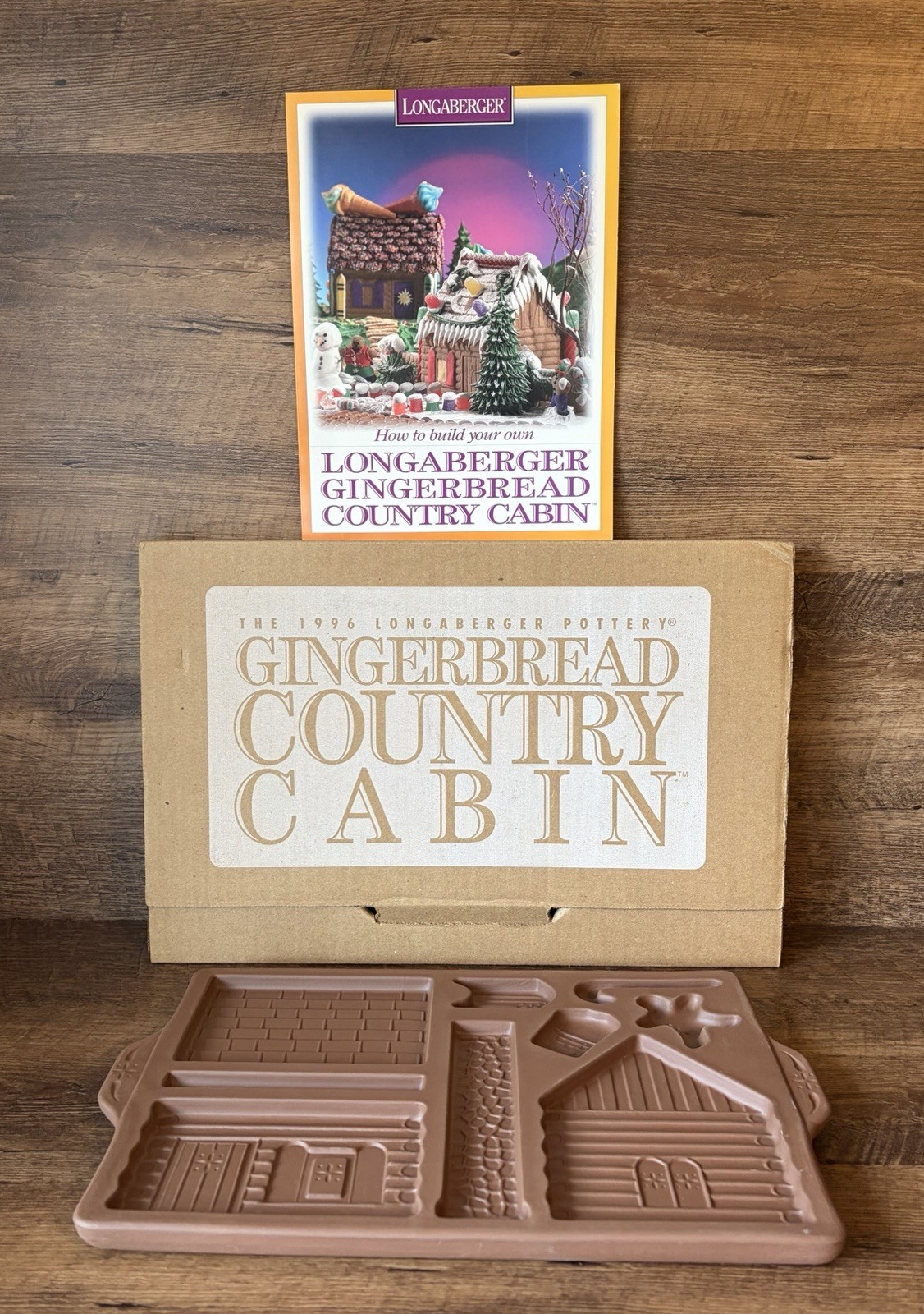Longaberger 1996 Gingerbread House Country Cabin Mold + Insert In Box Never Used Longaberger 1996 Gingerbread House Country Cabin Mold + Insert In Box Never Used