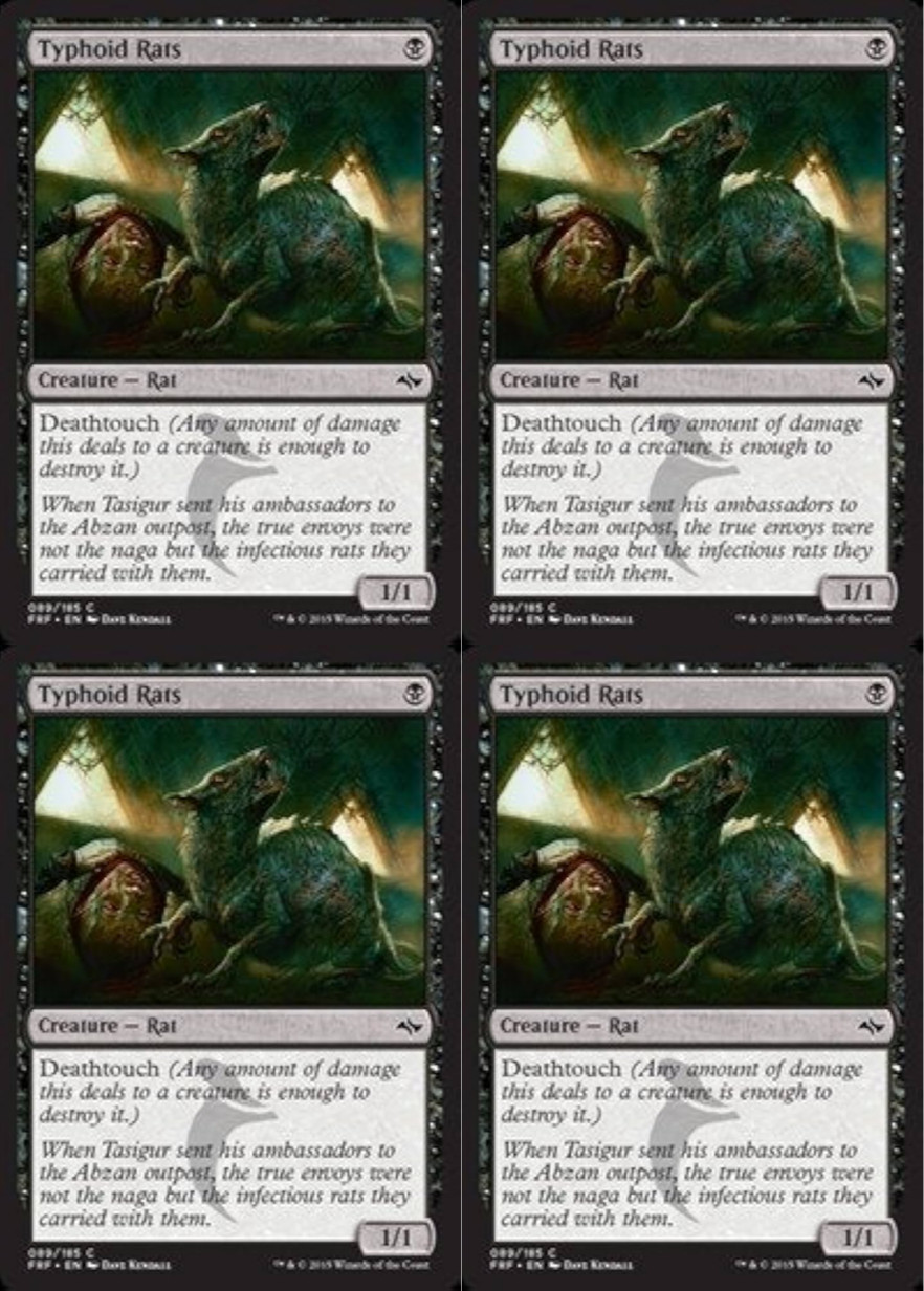 4x MTG 2015 TYPHOID RATS - CREATURE 089/185 - NM MAGIC CARD x4 copies
