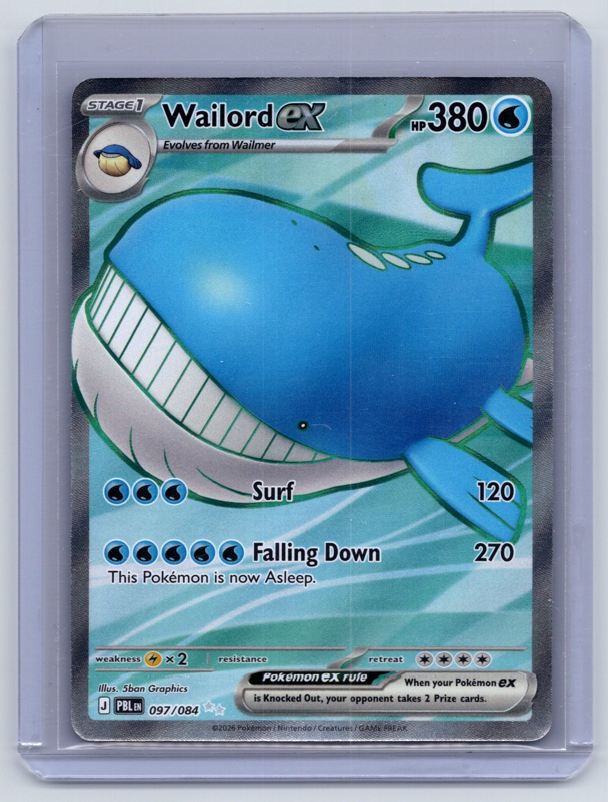 WAILORD EX 097/084 ULTRA RARE PITCH BLACK POKEMON HOLO NM/M WAILORD EX 097/084 ULTRA RARE PITCH BLACK POKEMON HOLO NM/M
