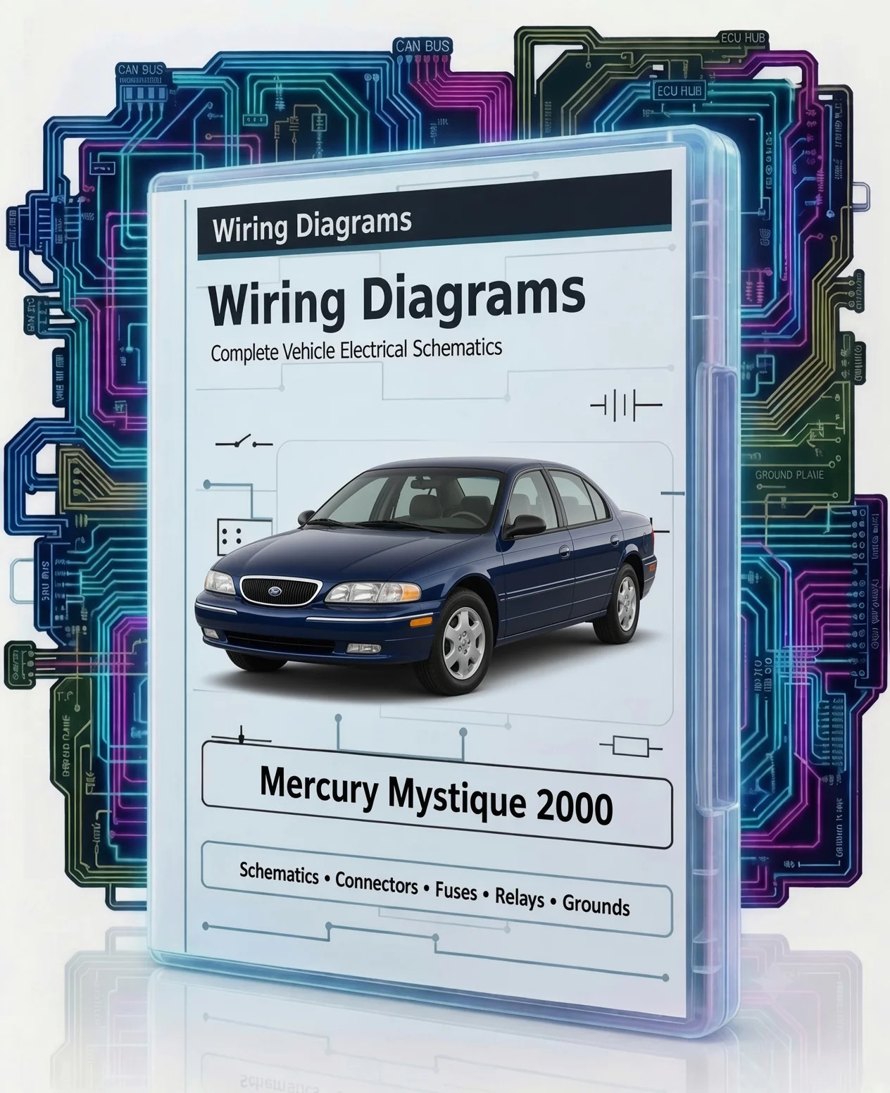 2000 Mercury Mystique Complete Color Electrical Wiring Diagrams PDF on USB