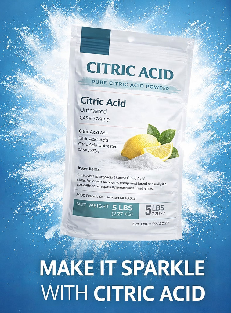 5lb Pure Citric Acid Powder 100% – Organic - Tech Grade - 5lb Pure Citric Acid Powder 100% – Organic - Tech Grade -