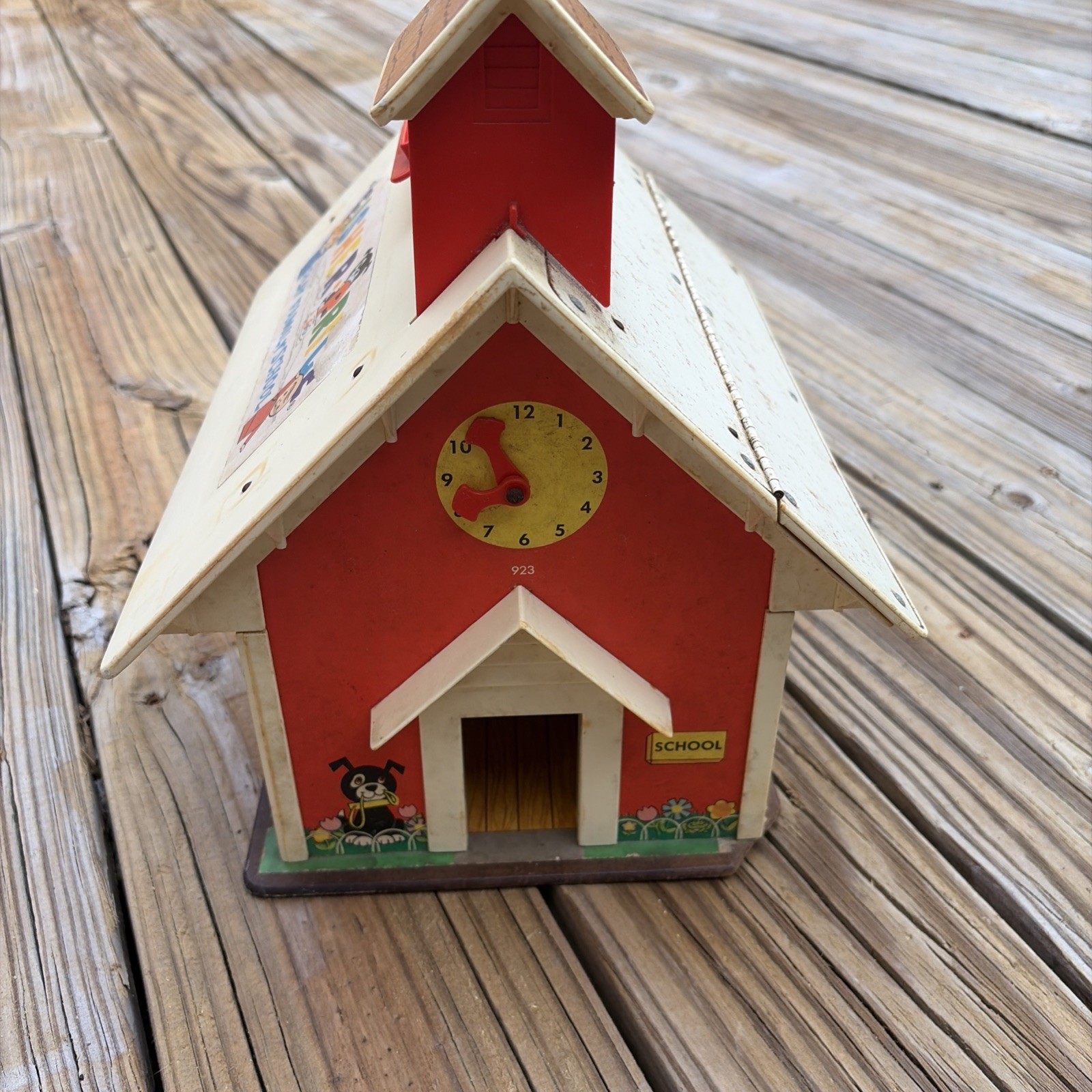 Vintage Fisher Price Play Family School Little People #923 Folding School House