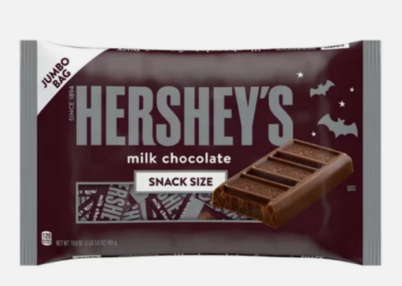 Hershey\'s Milk Chocolate Snack Size Candy, Jumbo Bag 19.8 oz-free shipping