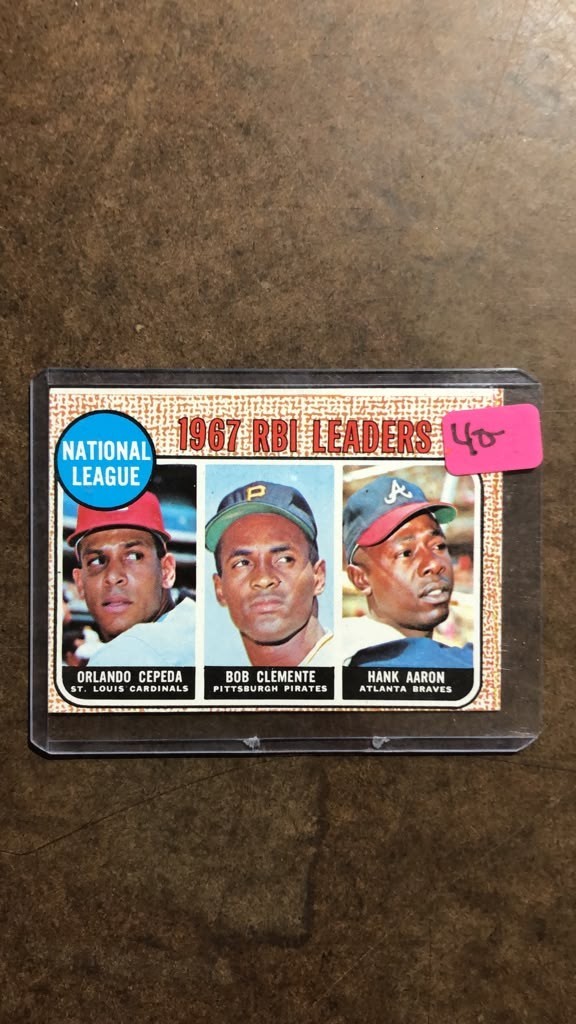 1968 Topps RBI Leaders #3 Hank Aaron Roberto Clemente Orlando Cepeda HOF 1968 Topps RBI Leaders #3 Hank Aaron Roberto Clemente Orlando Cepeda HOF