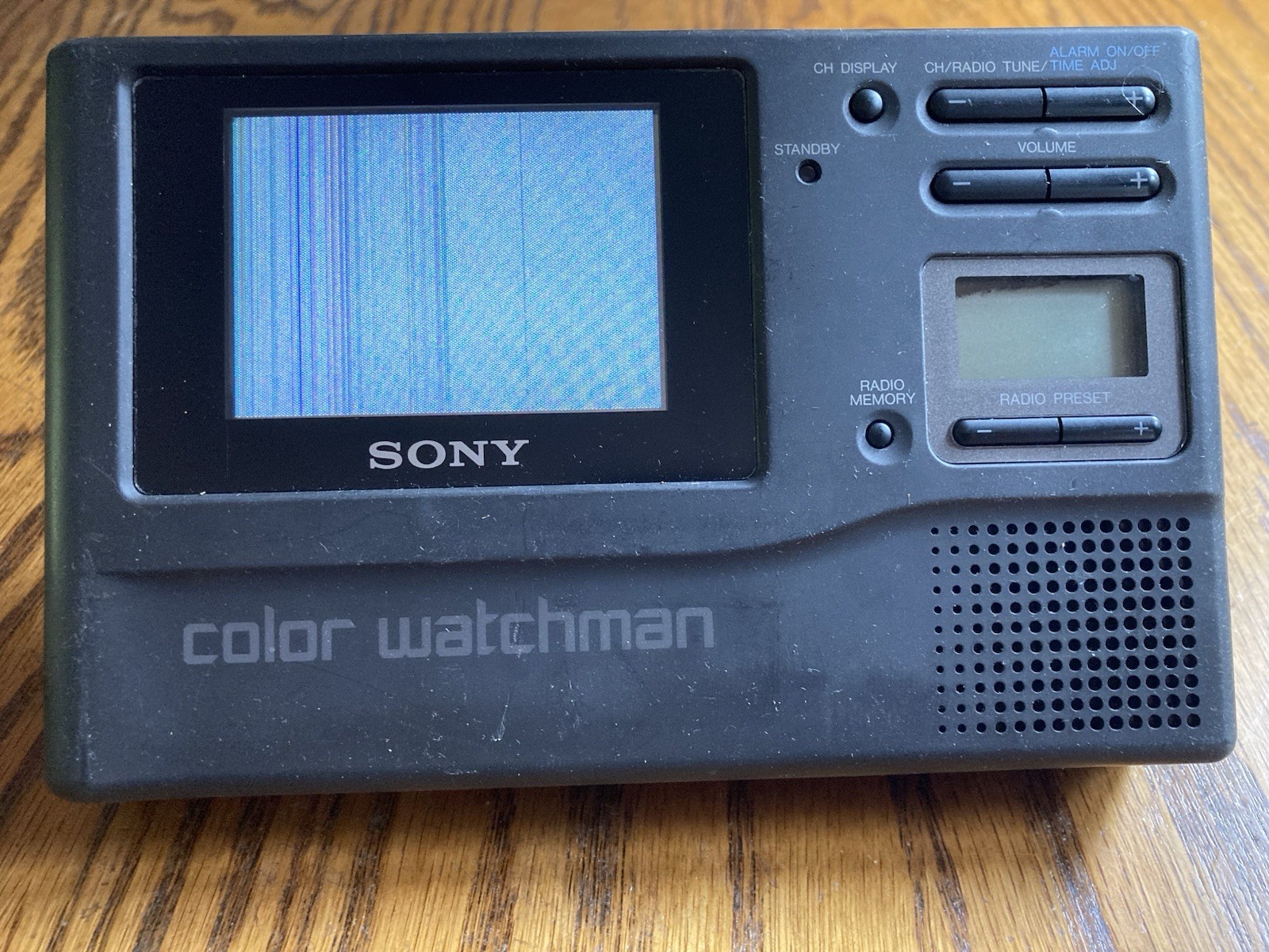 VTG Sony FDL-3500 Watchman 3” LCD TV AM/FM Stereo Alarm Clock Tested & Working
