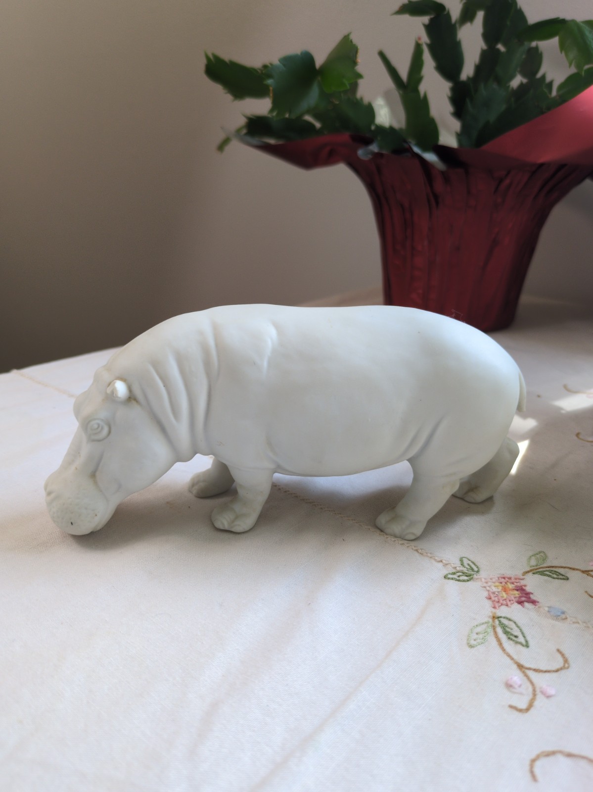 Vintage Goebel West Germany Bisque Hippopotamus White Figureine 3.5 Vintage Goebel West Germany Bisque Hippopotamus White Figureine 3.5