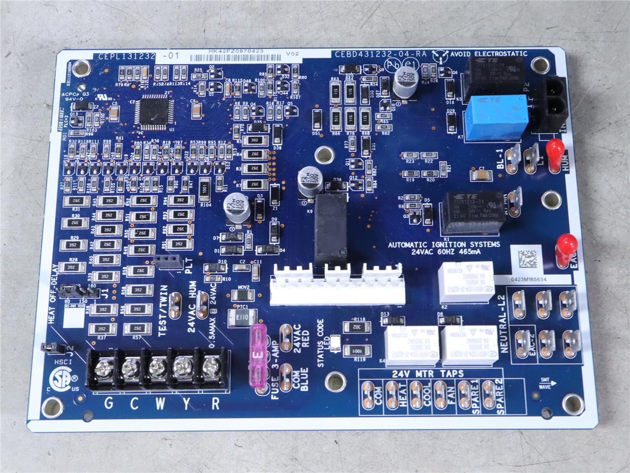 Carrier Comfortmaker HK42FZ087 V02 Furnace Control Board CEPL131232-01