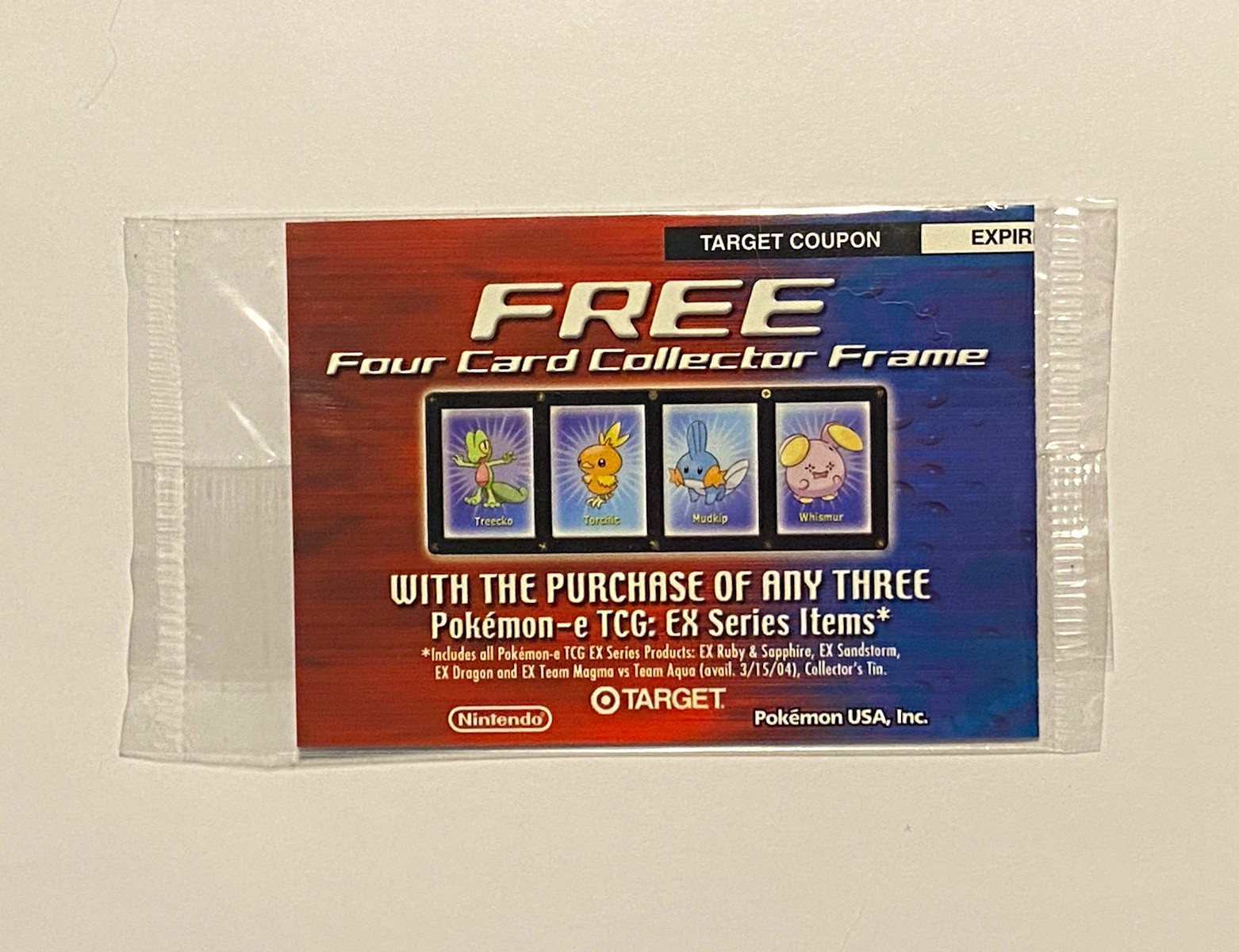 Pokémon Target Promo Sealed e-reader Series (Torchic, Mudkip,Treecko,Whismur)