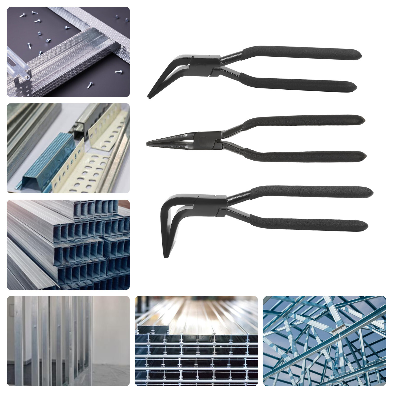 3 Pieces Sheet Metal Bending Flattening Tools Sheet Metal Pliers Hand Seamers
