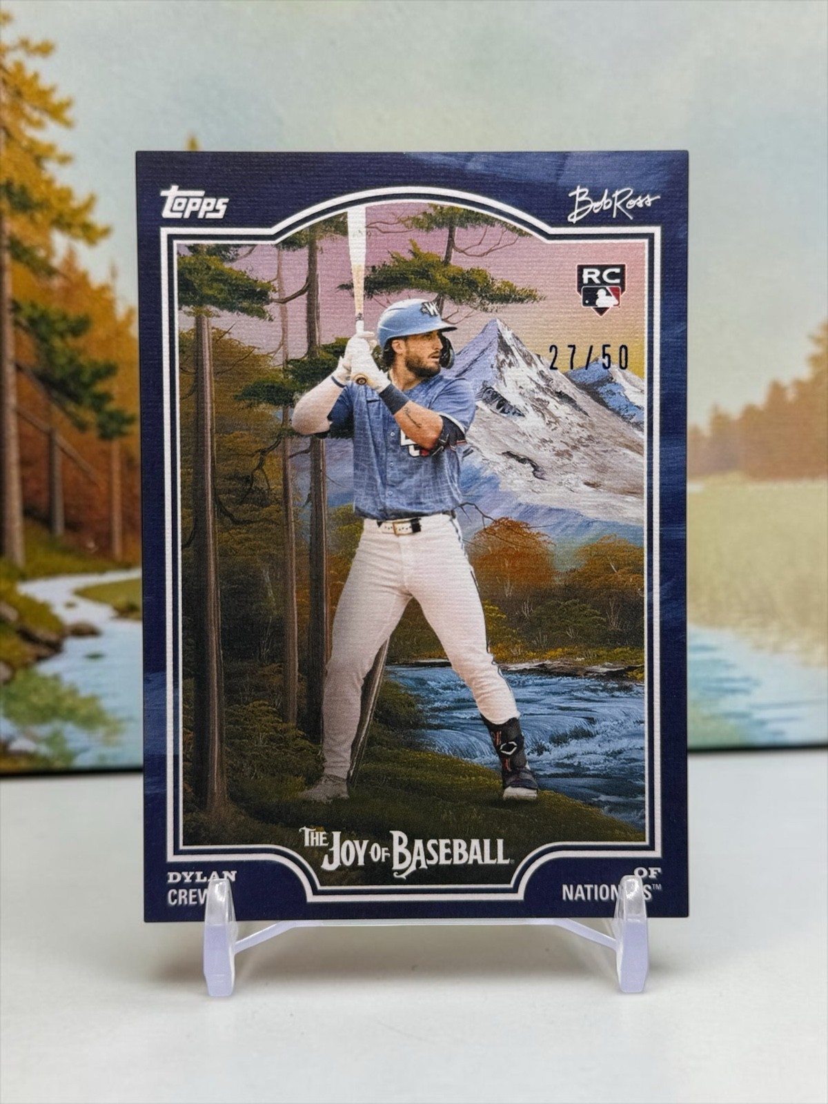 2025 Topps X Bob Ross the Joy of Baseball - Dylan Crews #75 Prussian Blue /50