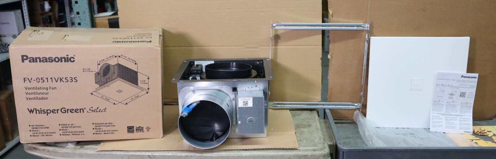 Panasonic FV-0511VKS3S WhisperGreen Select NextGen 30 - 110 CFM - White