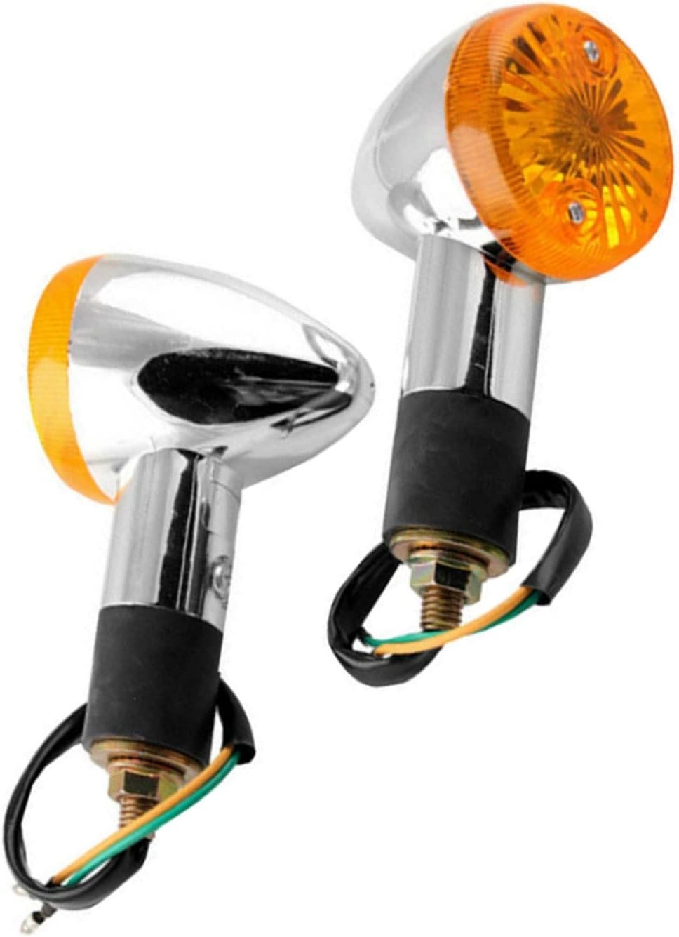 🆕 2 Chrome Amber Front Rear Turn Signal Blinker Indicator Light For Motorcycle 🆕 2 Chrome Amber Front Rear Turn Signal Blinker Indicator Light For Motorcycle