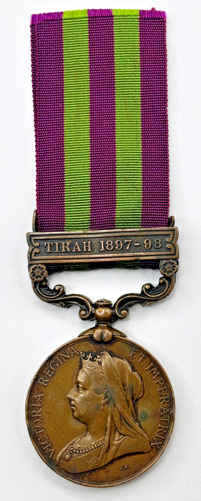 1895 British India General Service Bronze Medal TIRAH 1897-98 Clasp Named