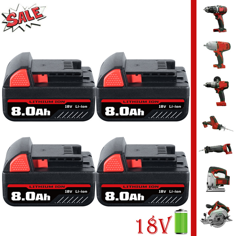 1/2Pack For Milwaukee For M18 Battery 18V Extended Lithium 48-11-1880 