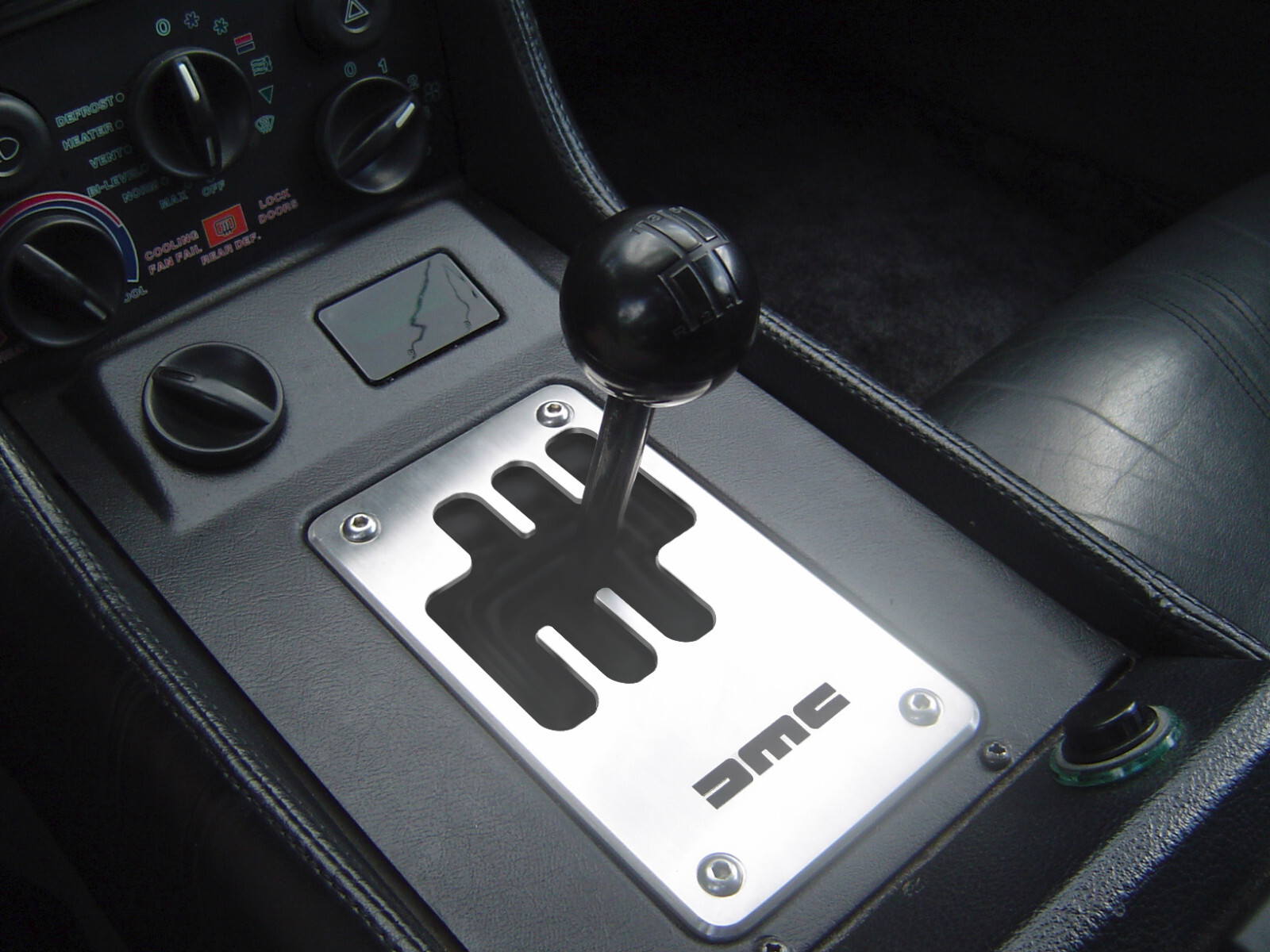 DeLorean Stainless Gated Shifter Plate Kit       Replaces Shift Boot on DMC-12
