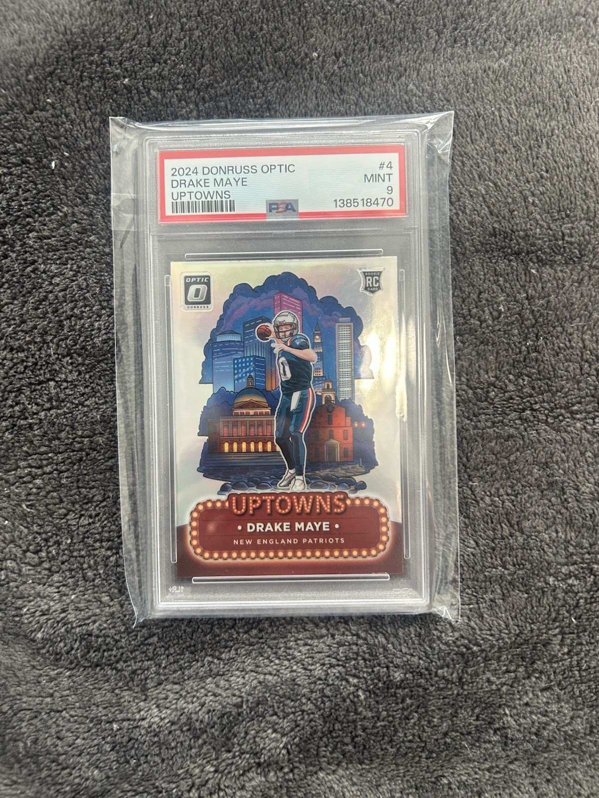 Panini 2024 Donruss Optic Drake Maye Uptowns RC #4 PSA 9 New England Patriots
