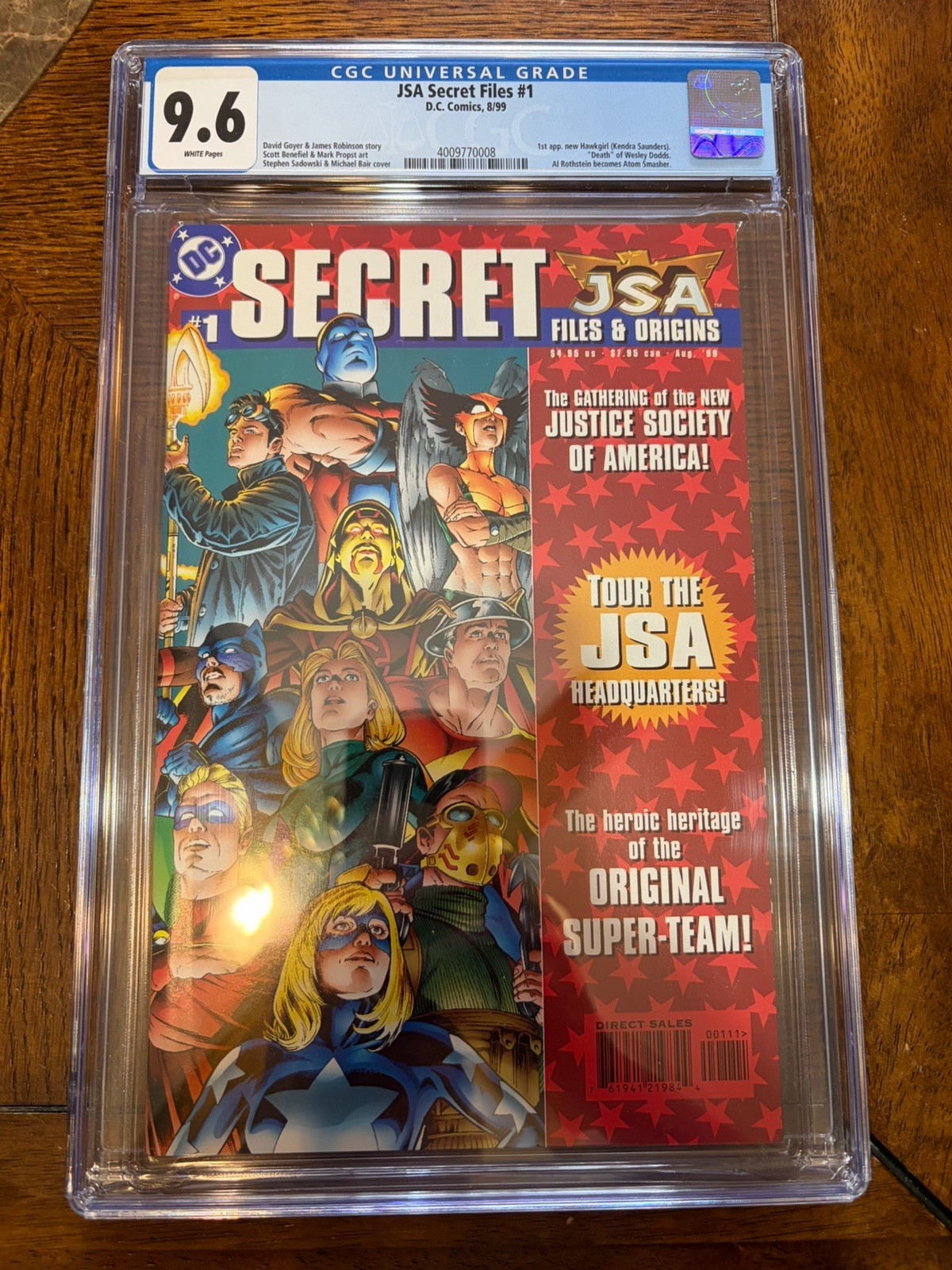 JSA Secret Files 1 Cgc 9.8 1st Appearance of New Hawkgirl 1999 DC Comics JSA Secret Files 1 Cgc 9.8 1st Appearance of New Hawkgirl 1999 DC Comics