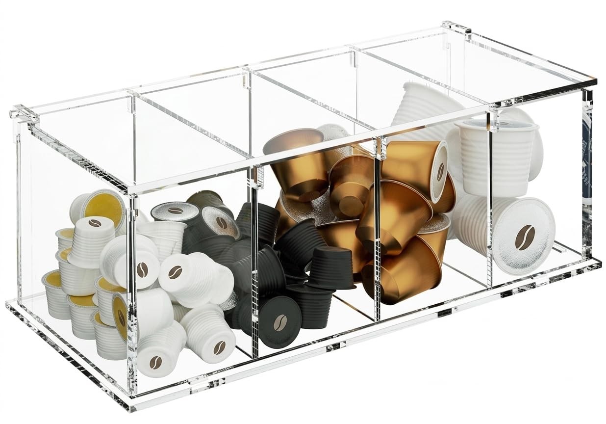 Coffee Capsule Holder Acrylic K Cup Holder Coffee Pod Storage Clear Acrylic 4...