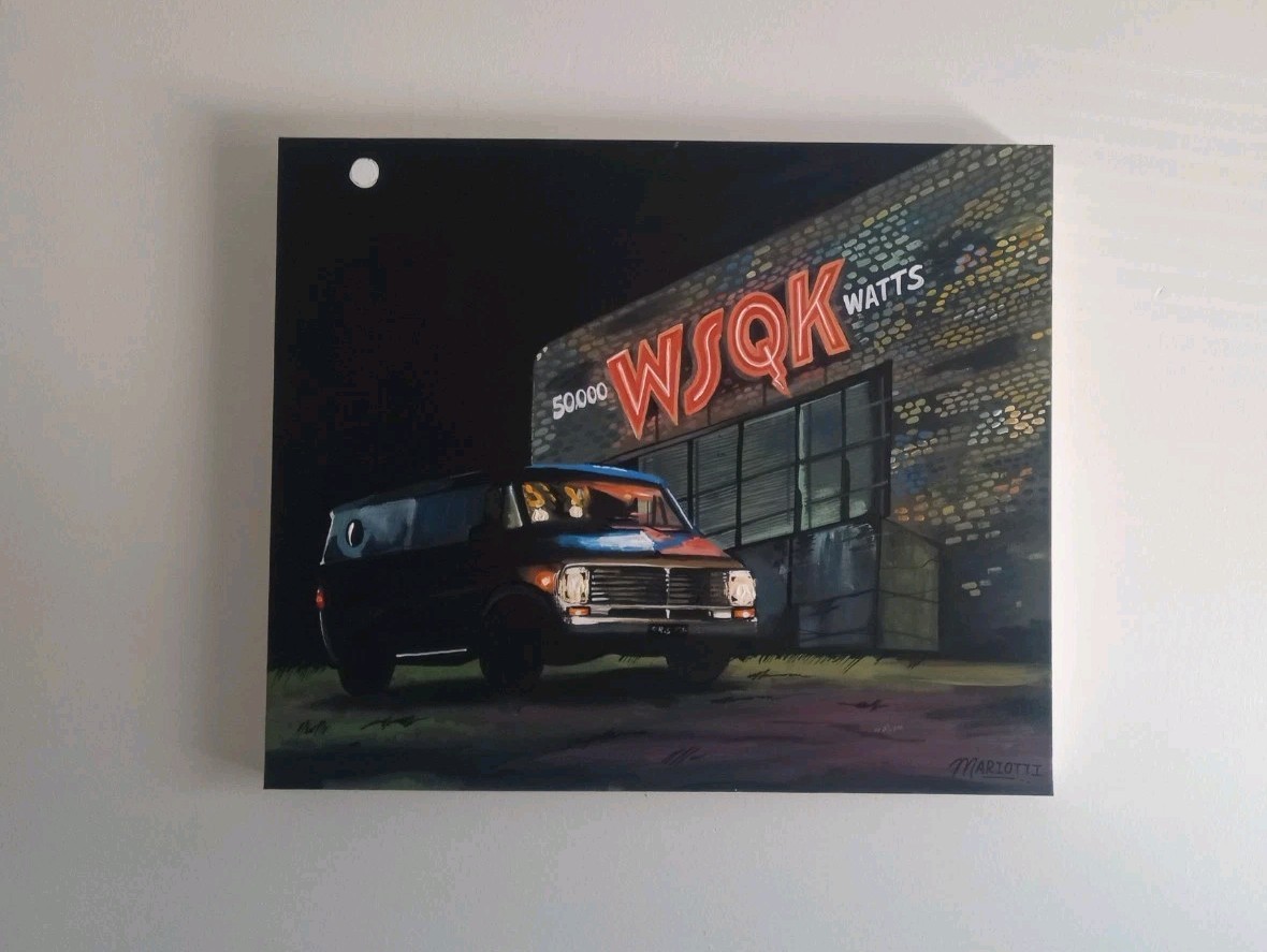 Stranger Things Original Acrylic Painting WSQK Radio Station Hand Painted Art