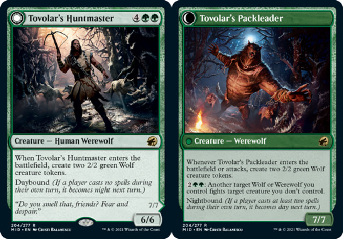 1x Tovolar's Huntmaster // Tovolar's Packleader NM-Mint, English Innistrad: Midn