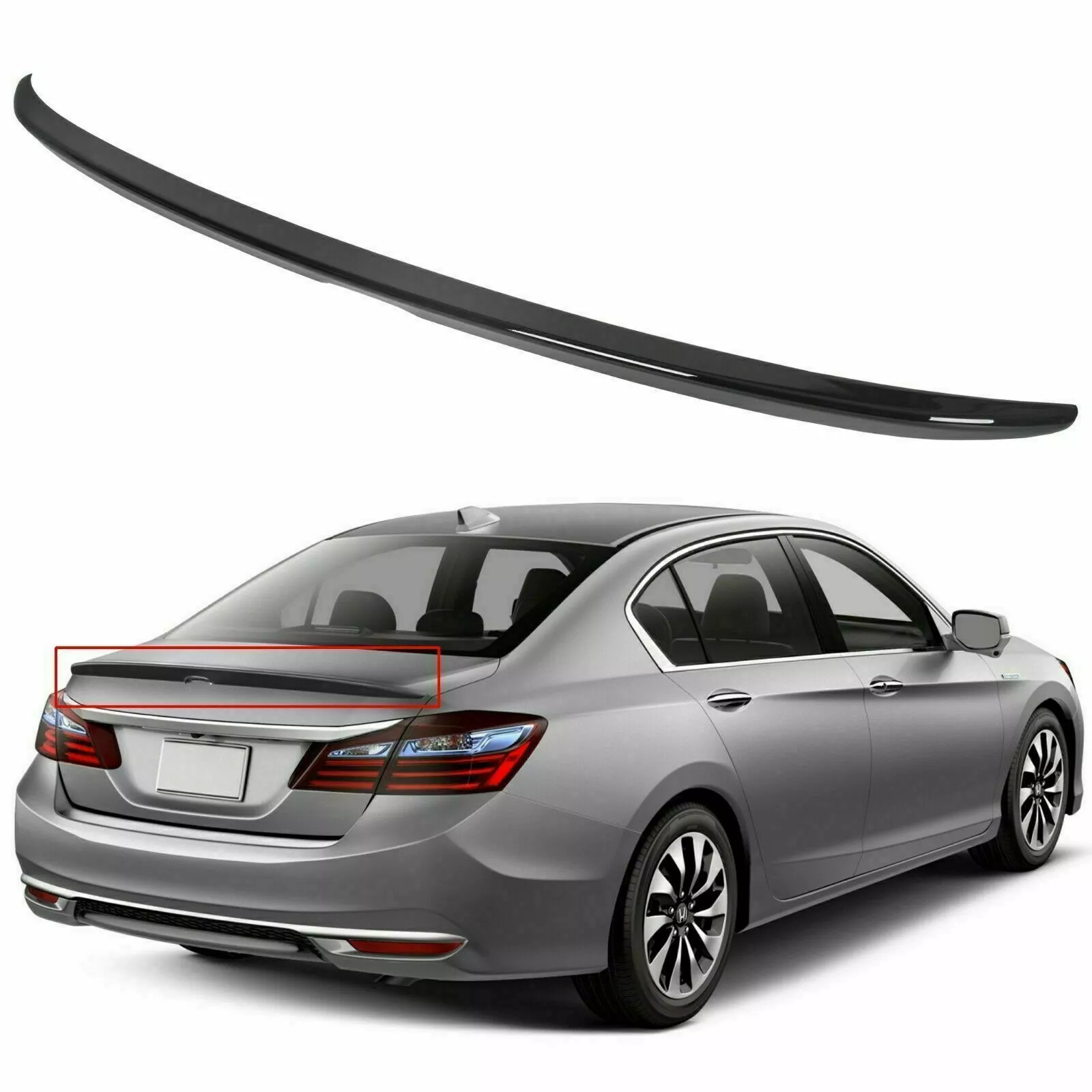 For Honda Accord Sedan 4 Door 2013-2017 Glossy Black Rear Trunk Lid Spoiler Wing For Honda Accord Sedan 4 Door 2013-2017 Glossy Black Rear Trunk Lid Spoiler Wing