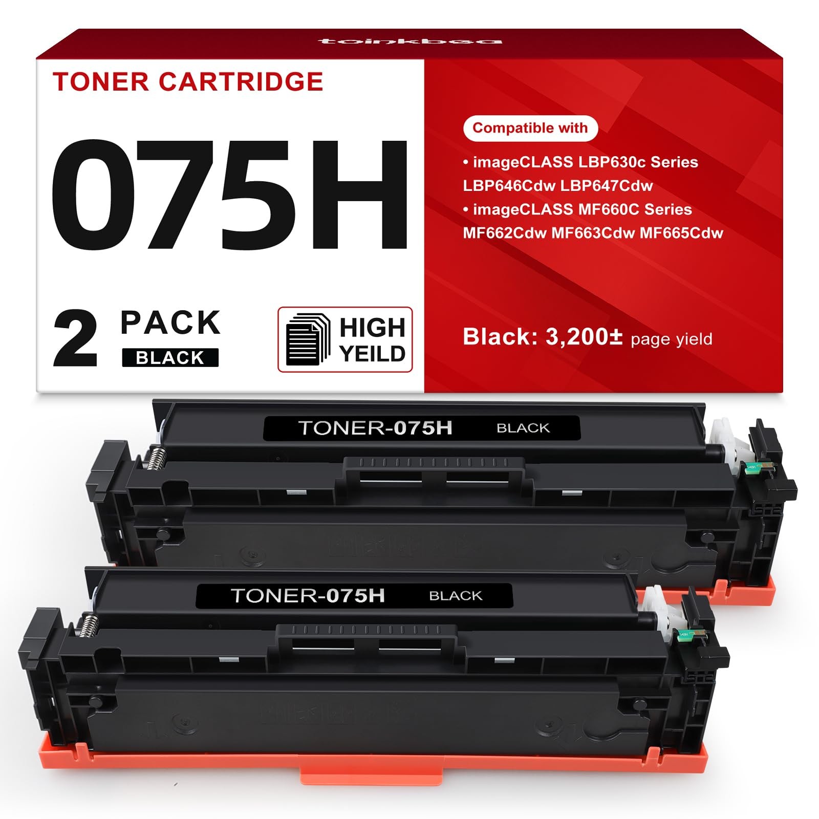 ** NEW Canon Toner | 075H / 075 | Black | High Capacity | Compatible | 2-Pack