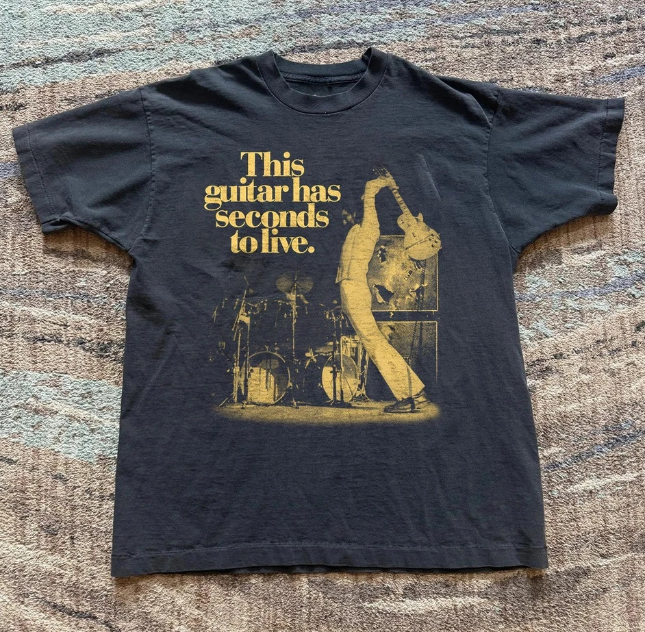 The Who Pete Townshend this guitar has second to live Unisex Black T-shirt S-5XL