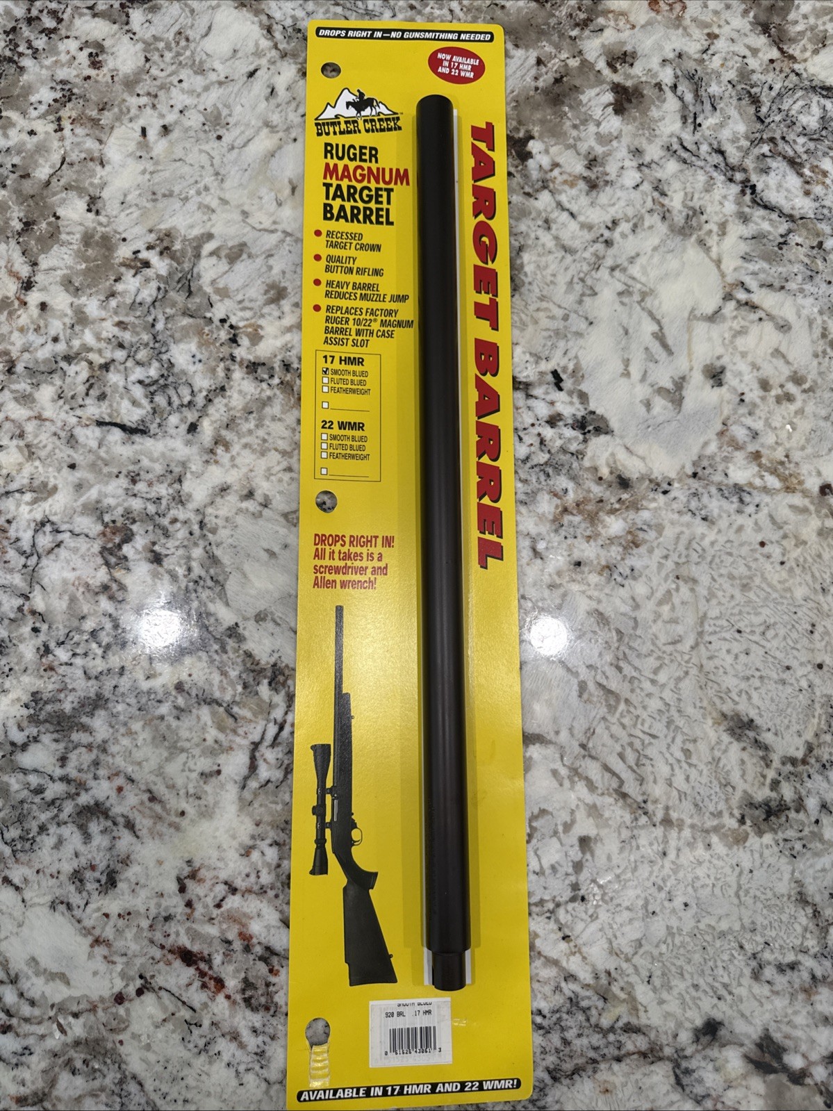 Butler Creek Ruger Magnum Target Barrel 17HMR Smooth Blued
