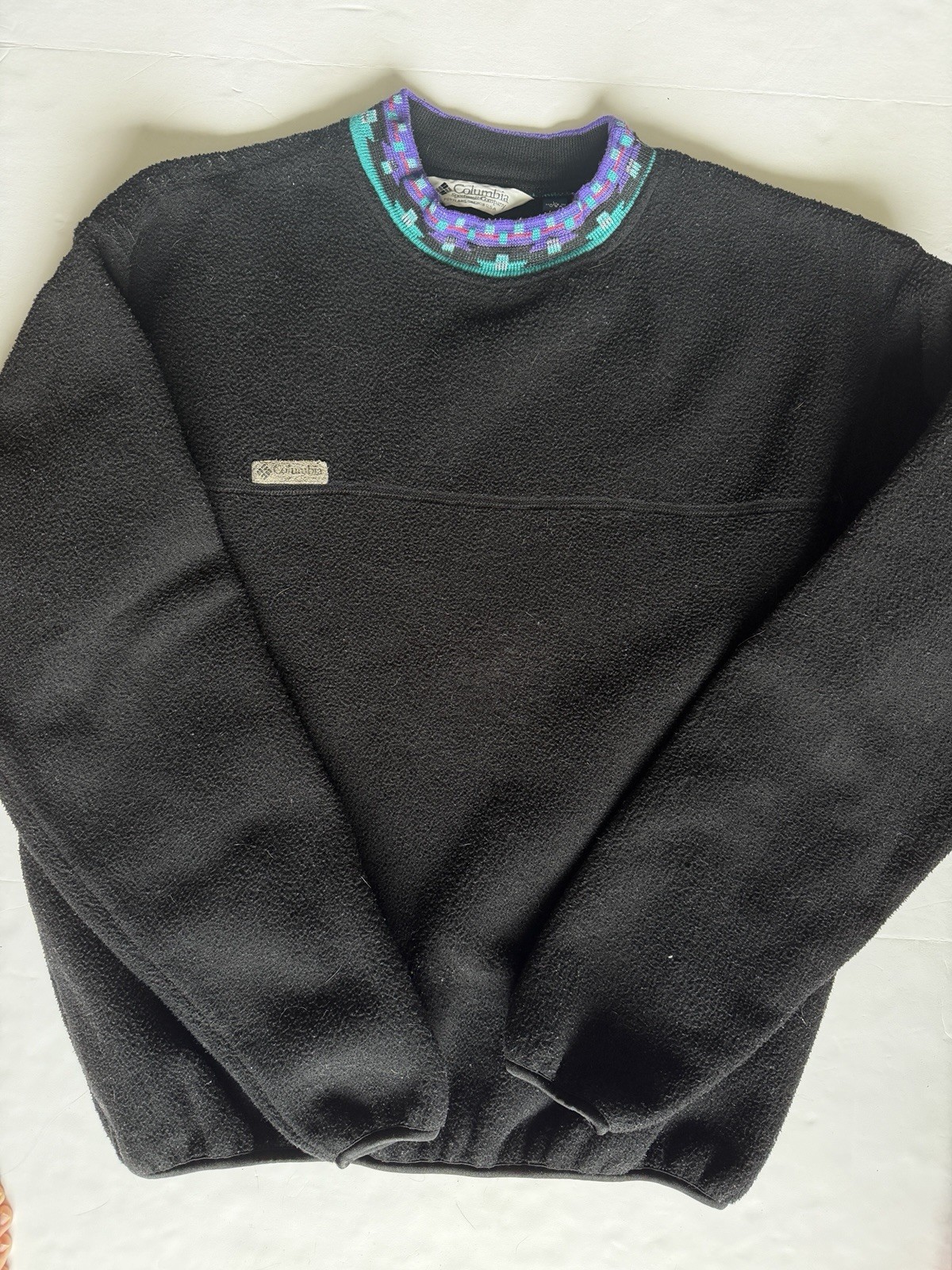 Vintage 90s Made in USA Aztec Columbia Fleece Pullover Men’s Size Large