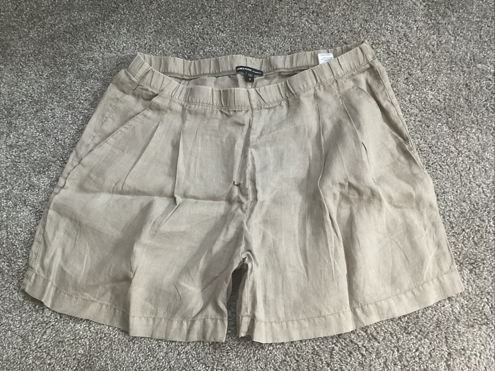 James Perse Women’s Casual Linen Shorts Beige Size 2 James Perse Women’s Casual Linen Shorts Beige Size 2