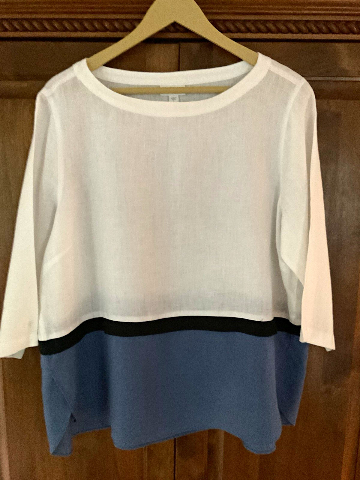 J. Jill Love Linen Colorblock 3/4 sleeve Tunic Top, LP