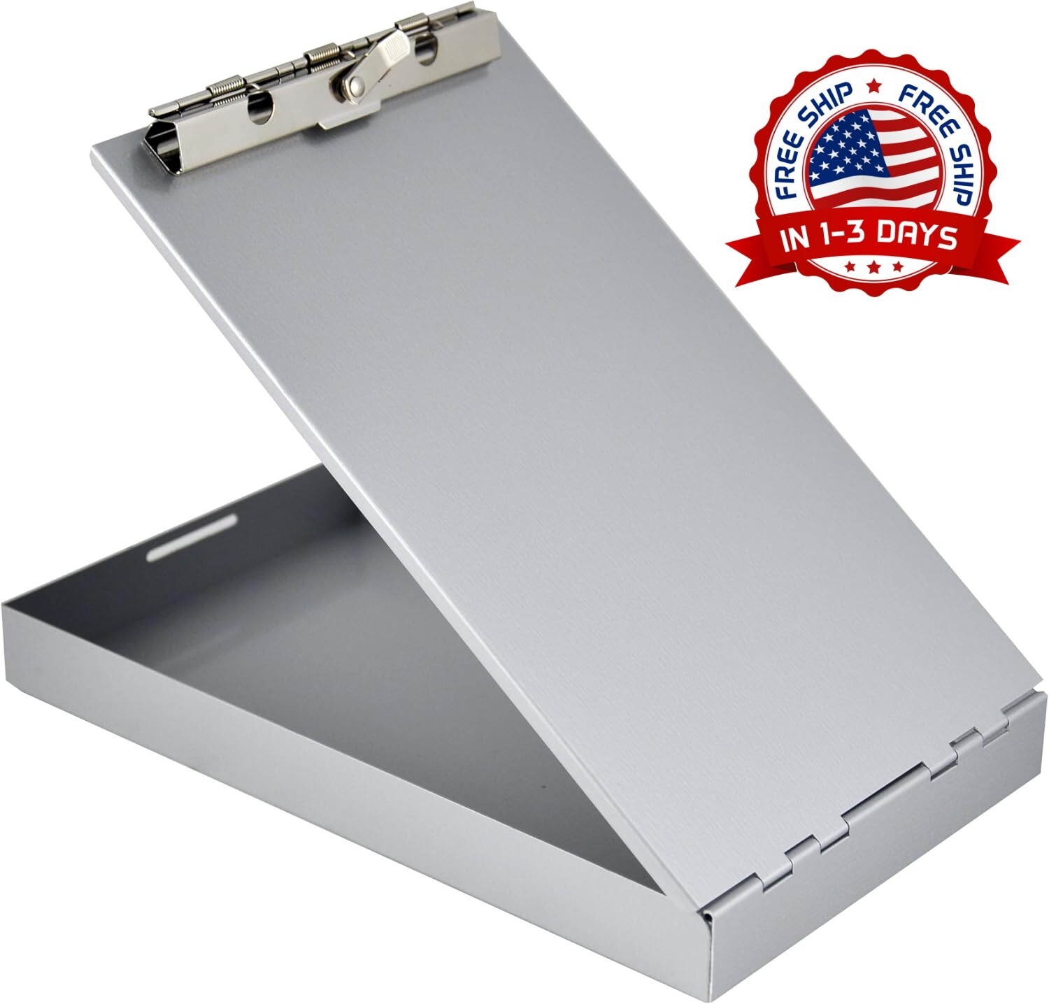 Portapapeles de metal con almacenamiento - Portapapeles de aluminio tamaño carta Portapapeles de metal con almacenamiento - Portapapeles de aluminio tamaño carta