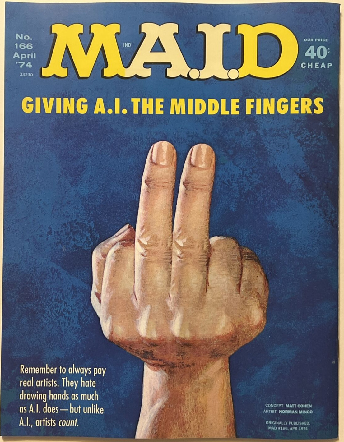 MAD MAGAZINE #41 FEB 2025 NEW MATERIAL AI MIDDLE FINGER MAD MAGAZINE #41 FEB 2025 NEW MATERIAL AI MIDDLE FINGER