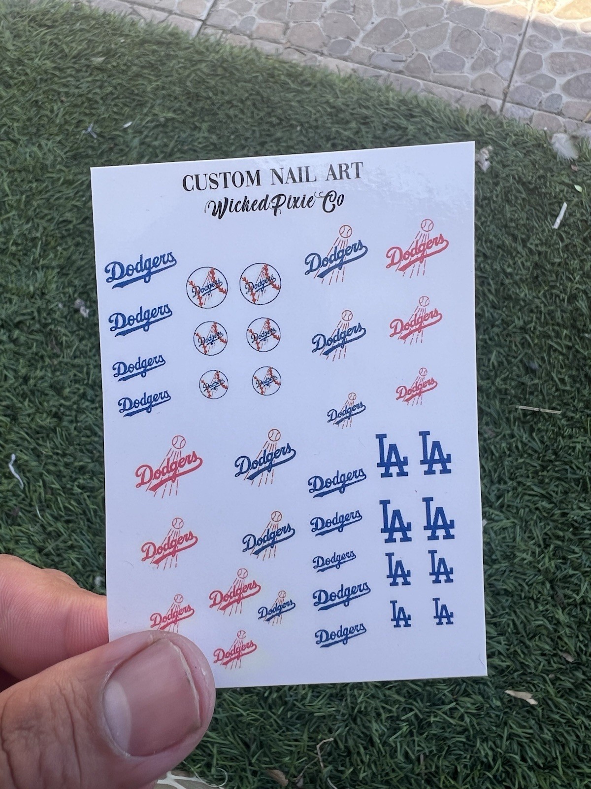 Dodgers Nail Decals Baseball Decals La Dodgers Nails Nail Art