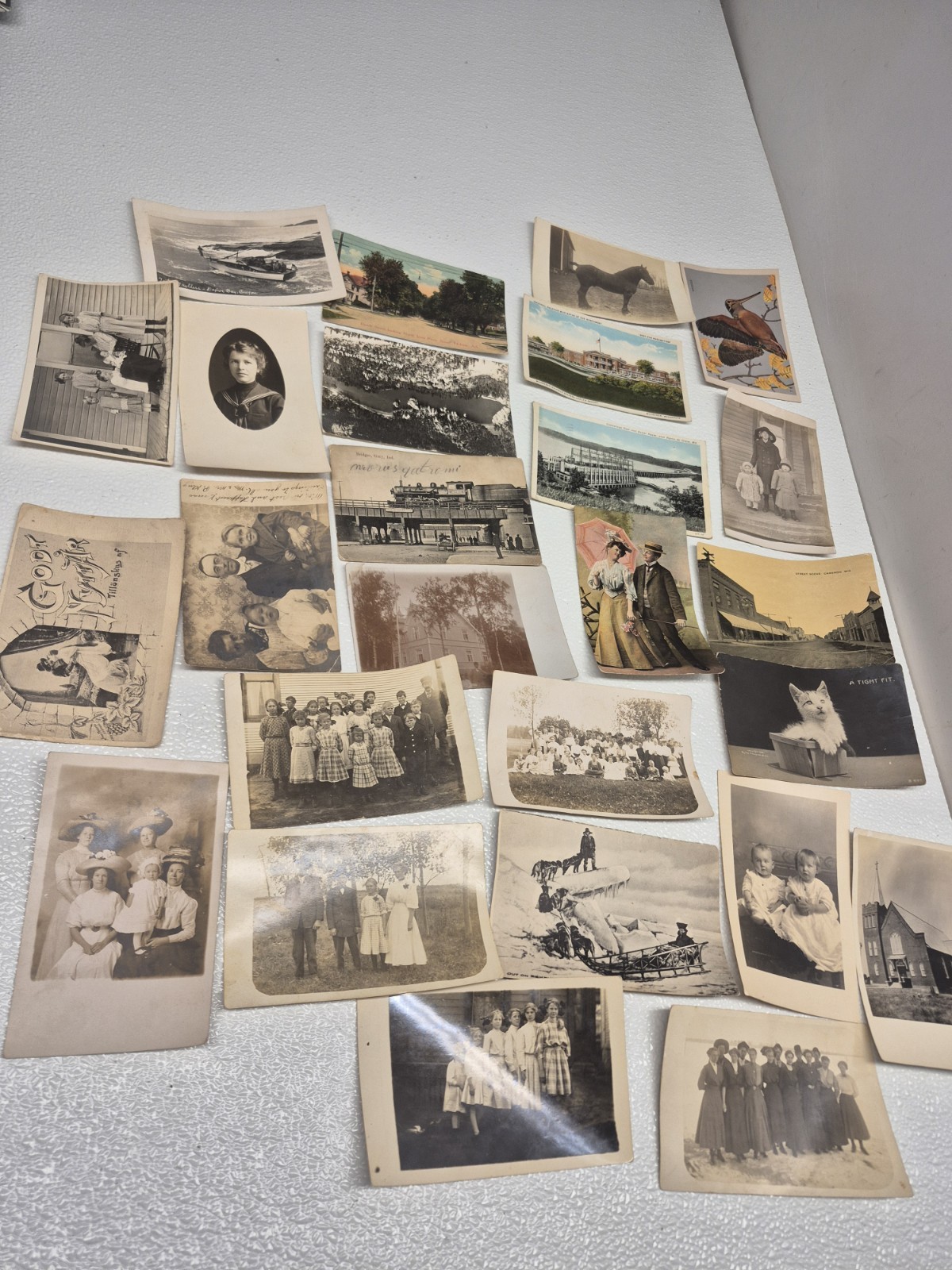 Antique Postcards RPPC Real Photo Vtg Ephemera Lot B&W Landscapes Portraits
