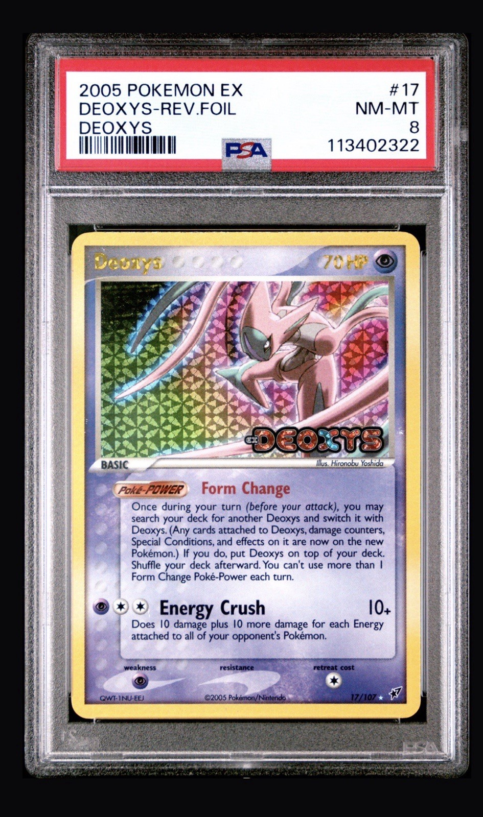 2005 Pokemon Ex Deoxys Deoxys-Reverse Foil #17 PSA 8