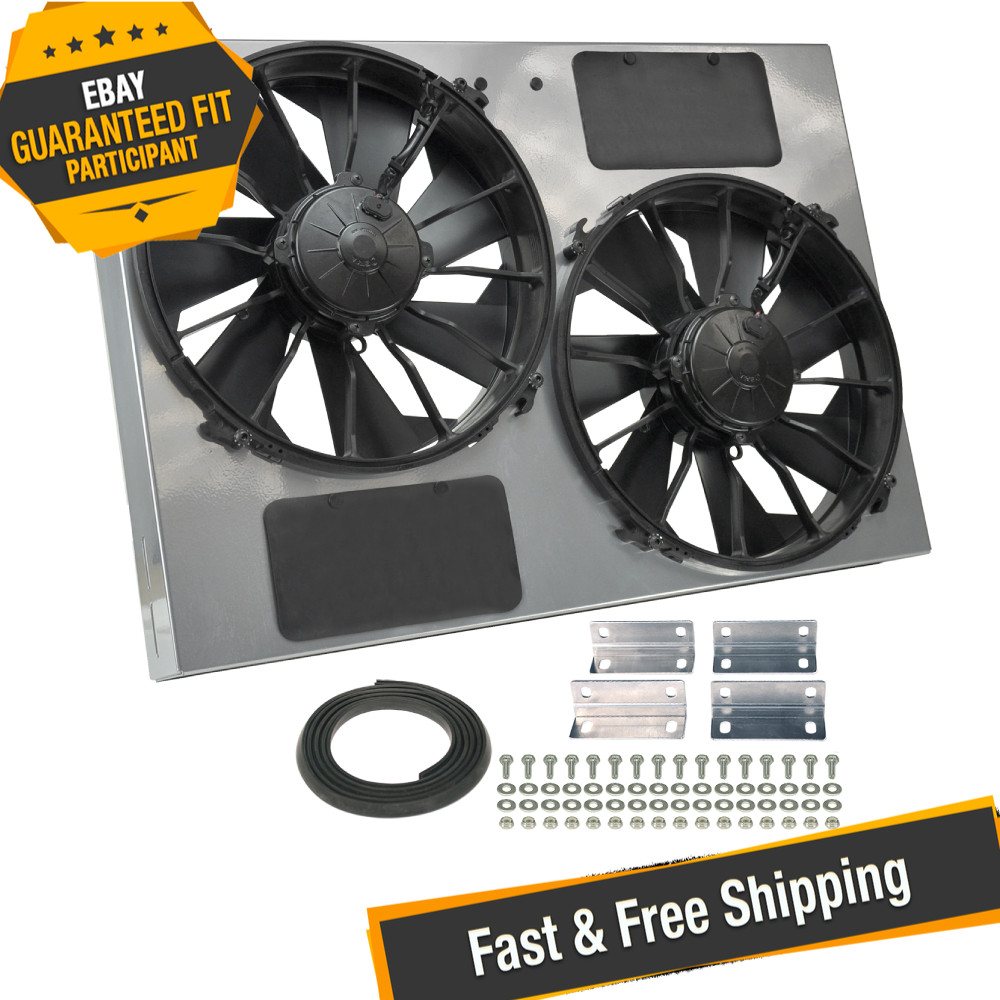 Derale 16927 High Output Dual 12'' Electric RAD Fan/Steel Shroud Kit Derale 16927 High Output Dual 12'' Electric RAD Fan/Steel Shroud Kit