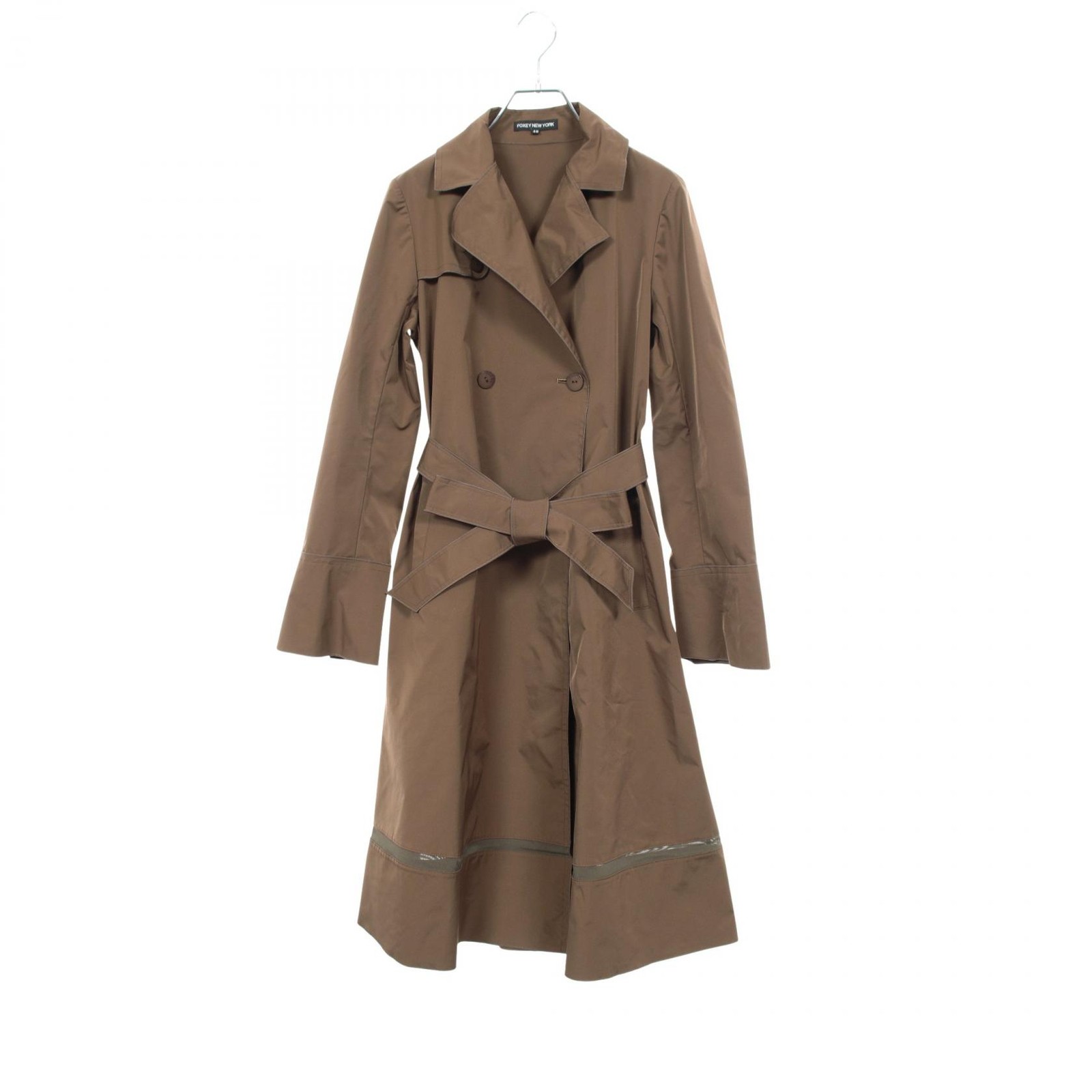 FOXEY NEW YORK Trench coat #42 23380 polyester Brown Used Women