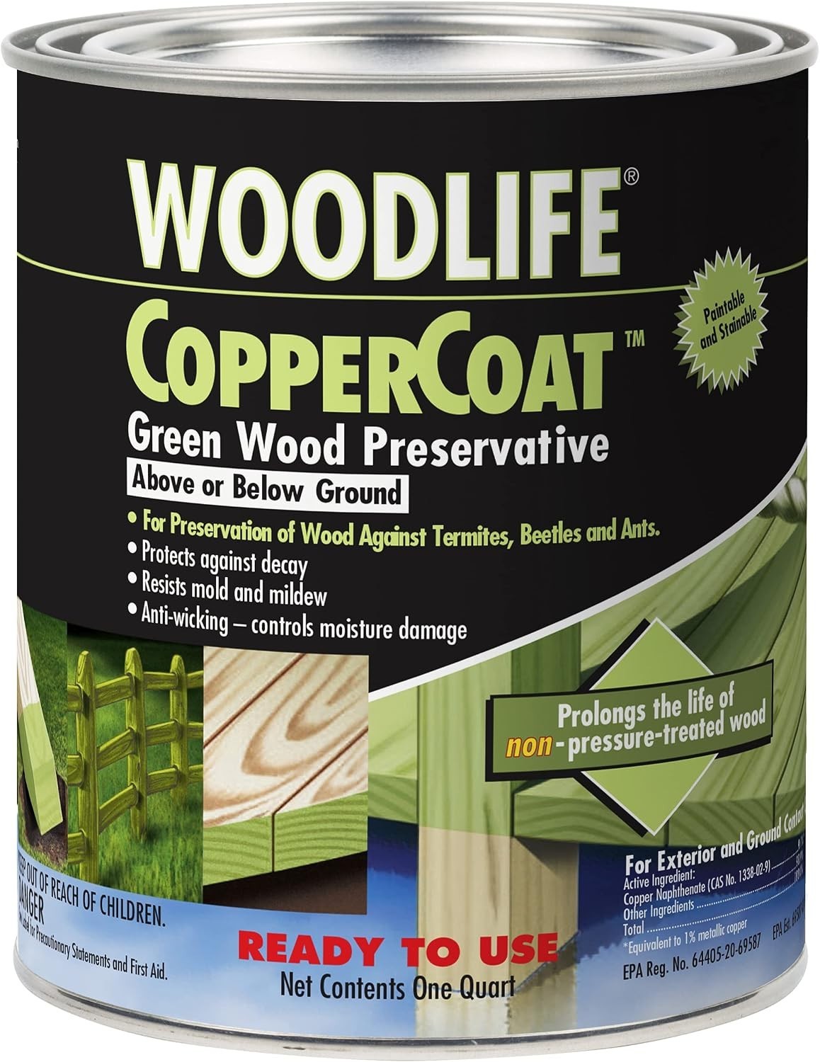 WOODLIFE 1901A CopperCoat Green Wood Preservative Gallon Green