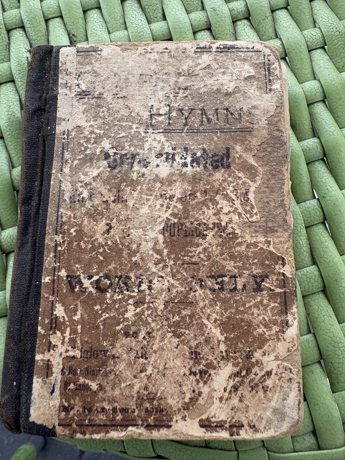 Antique 1883 Gospel Hymns Moody Sankey Primitive Church Book Decor