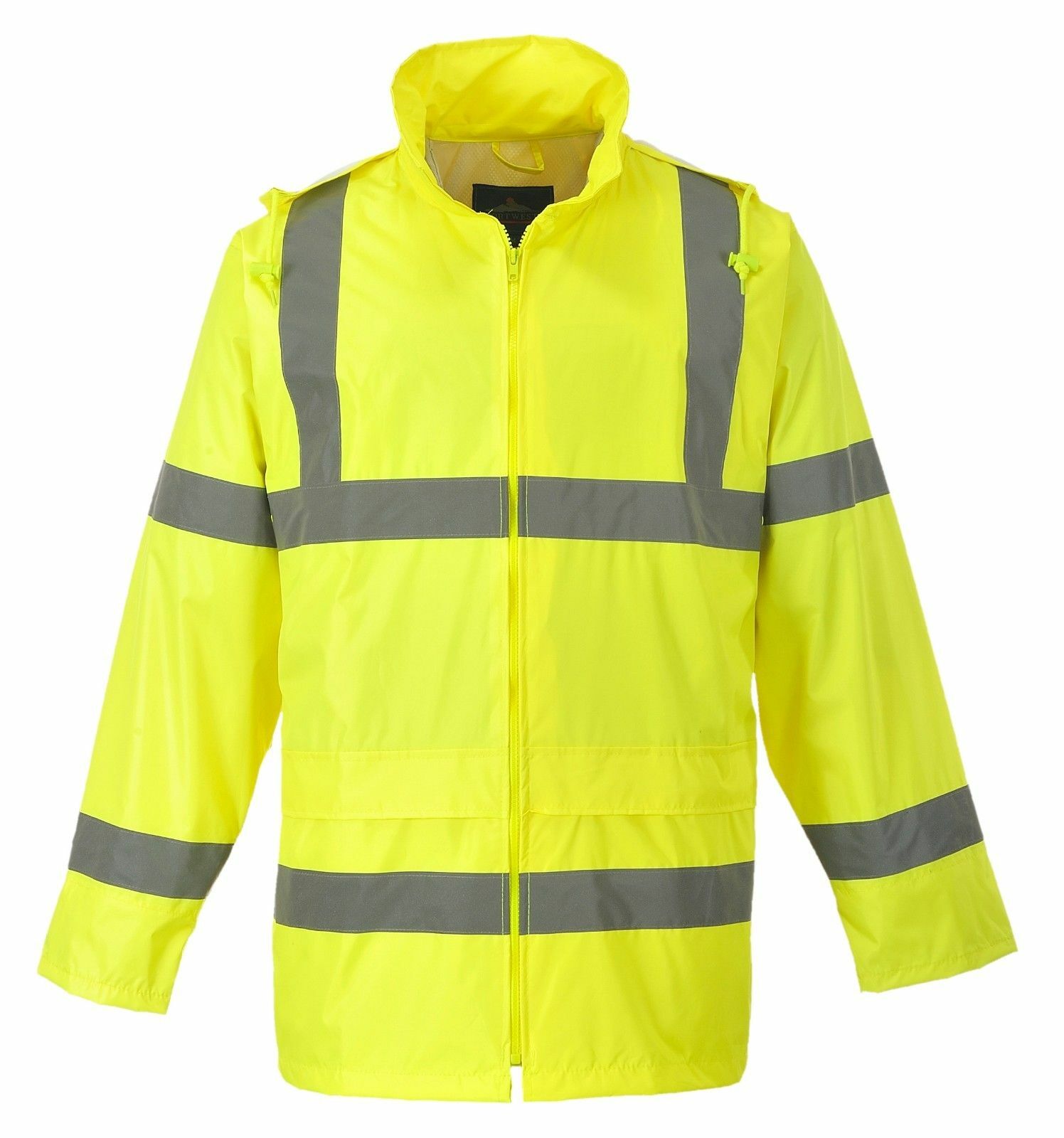 Portwest UH440 Mens Waterproof Hi Vis Rain Jacket Reflective Lightweight Safety