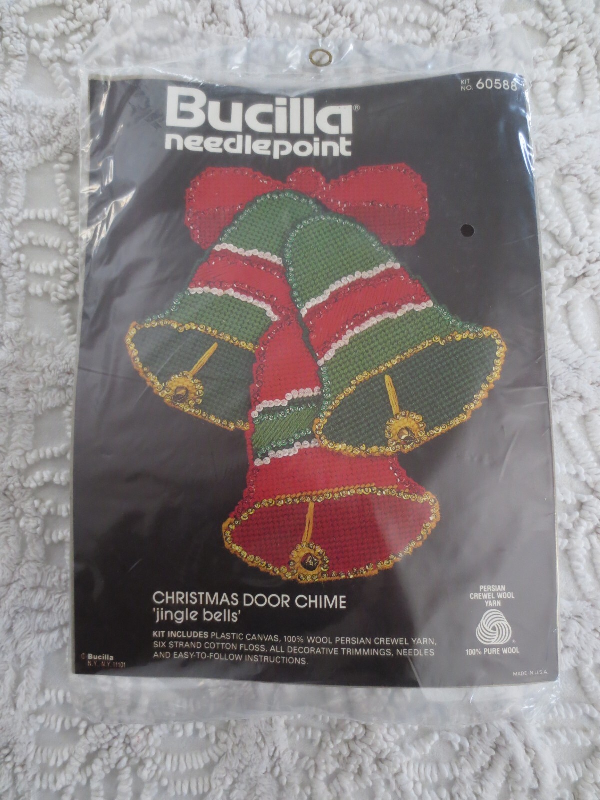 NOS Sealed BUCILLA JINGLE BELLS Christmas Door Chime  KIT #60588